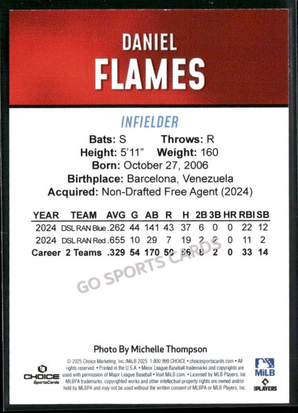 2025 Hickory Crawdads 2nd Daniel Flames
