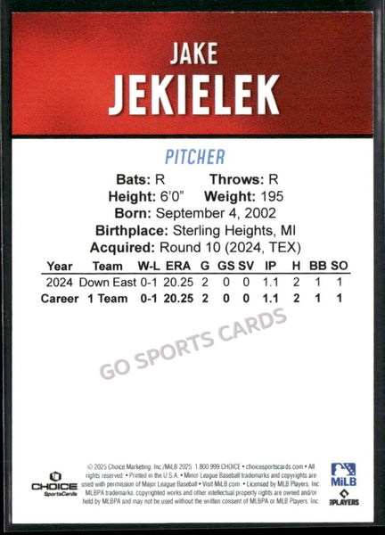 2025 Hickory Crawdads 2nd Jake Jekielek