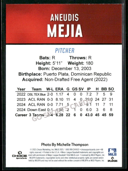 2025 Hickory Crawdads 2nd Aneudis Mejia
