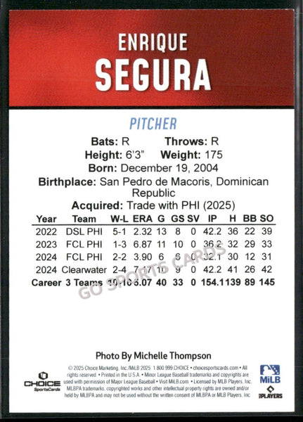 2025 Hickory Crawdads 2nd Enrique Seguar