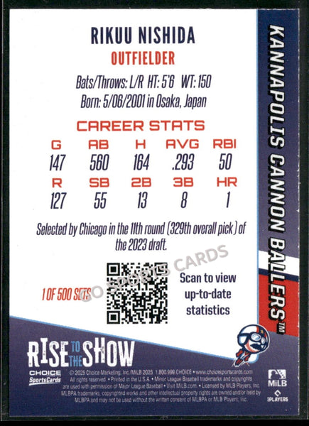 2025 Kannapolis Cannon Ballers Rise to the Show Rikuu Nishida