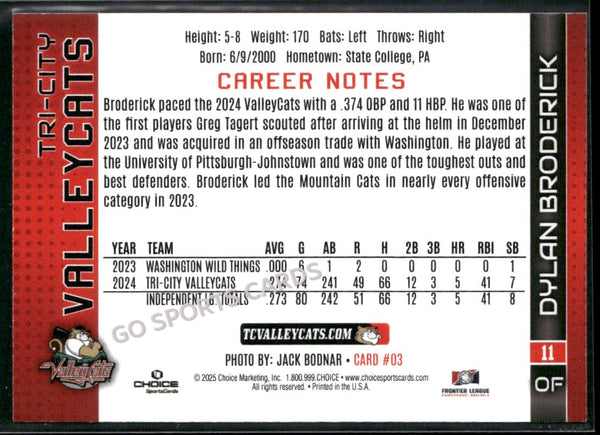 2025 Tri City ValleyCats Dylan Broderick