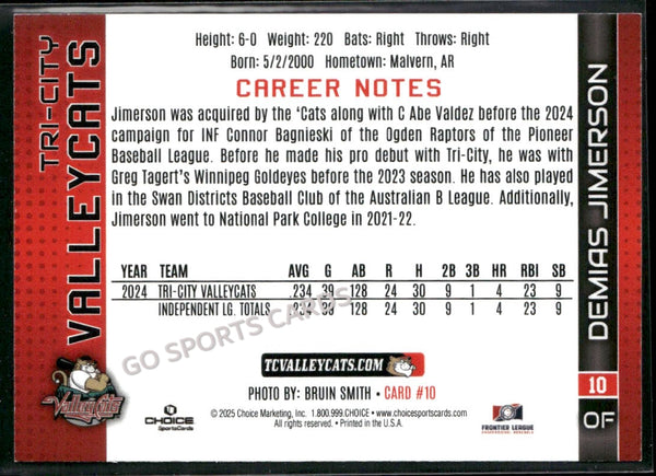 2025 Tri City ValleyCats Demias Jimerson