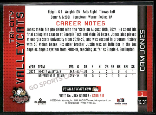 2025 Tri City ValleyCats Cam Jones