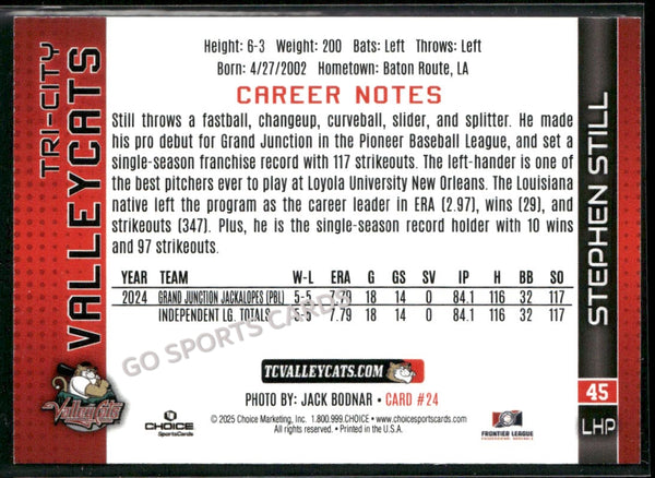 2025 Tri City ValleyCats Stephen Still