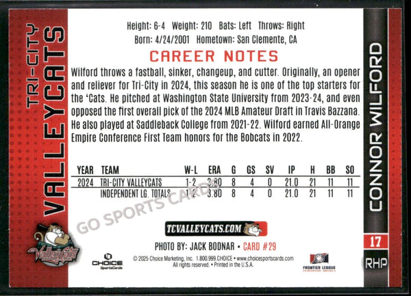 2025 Tri City ValleyCats Connor Wilford