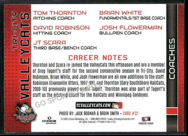 2025 Tri City ValleyCats Tom Thornton David Robinson JT Scara Brian White Josh Flowerman