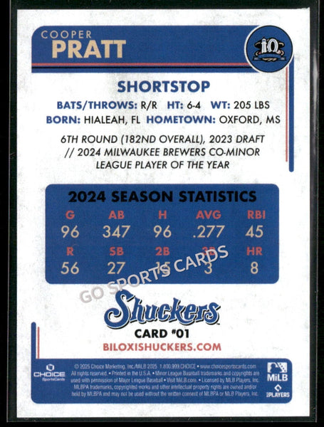 2025 Biloxi Shuckers Cooper Pratt