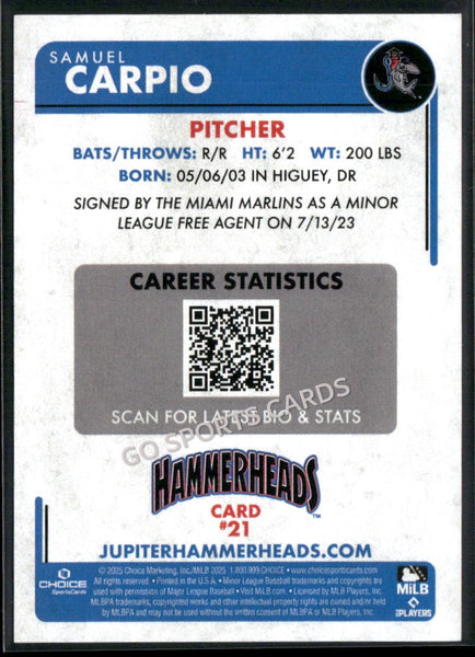 2025 Jupiter Hammerheads Samuel Carpio