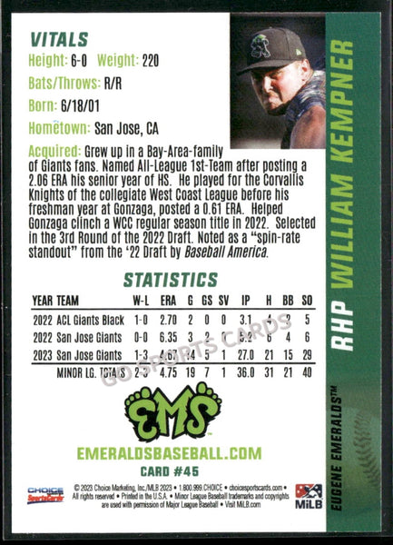 2023 Eugene Emeralds Update William Kempner