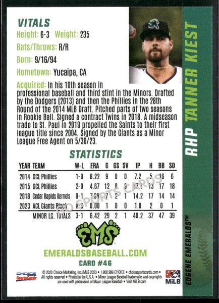 2023 Eugene Emeralds Update Tanner Kiest