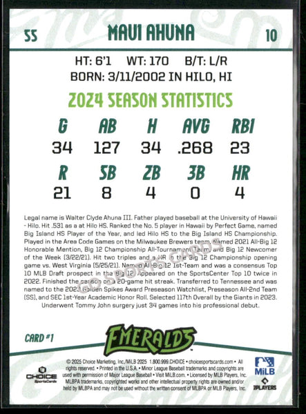 2025 Eugene Emeralds Update Maui Ahuna