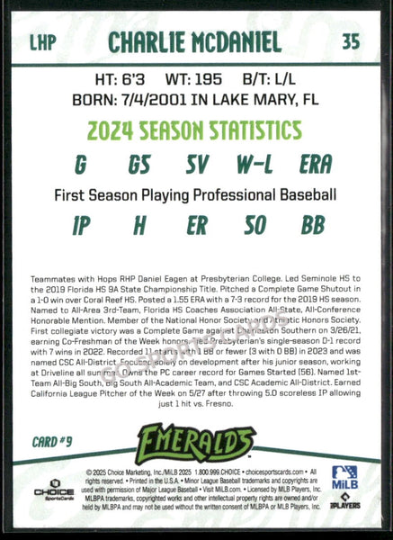 2025 Eugene Emeralds Update Charlie McDaniel