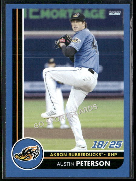 2025 Akron RubberDucks Austin Peterson RARE 18/25 BlUE