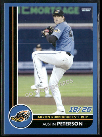 2025 Akron RubberDucks Austin Peterson RARE 18/25 BlUE