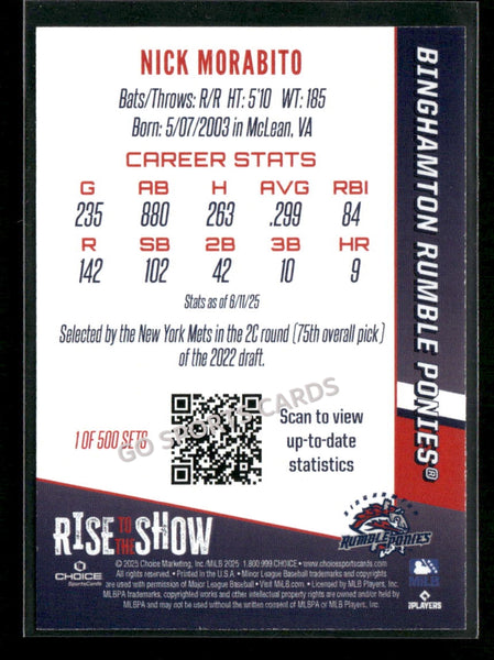 2025 Binghamton Rumble Ponies Rise to the Show GOLD Nick Morabito