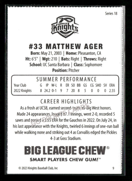 2023 Corvallis Knights Matthew Ager