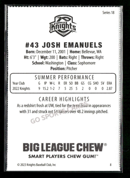 2023 Corvallis Knights Josh Emanuels