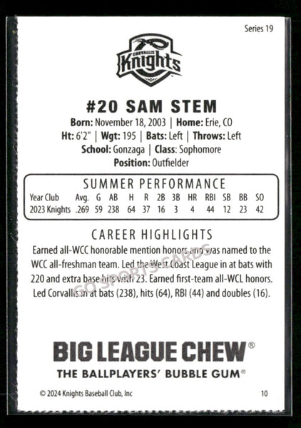 2024 Corvallis Knights Sam Stem