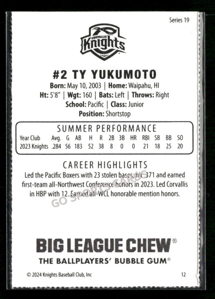 2024 Corvallis Knights Ty Yukumoto