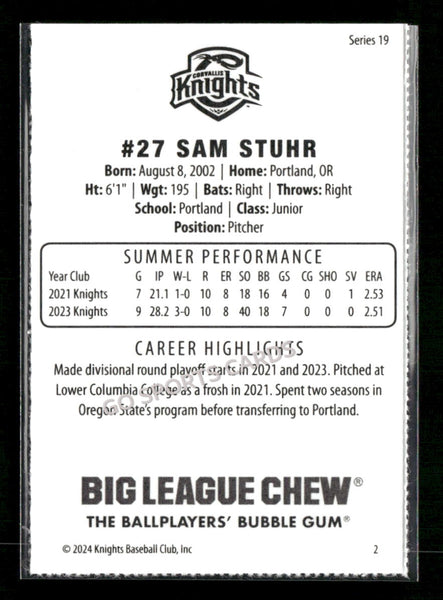 2024 Corvallis Knights Sam Stuhr