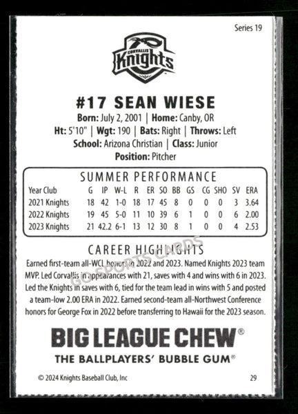 2024 Corvallis Knights Sean Wiese
