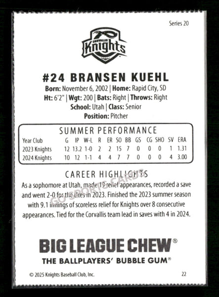 2025 Corvallis Knights Bransen Kuehl