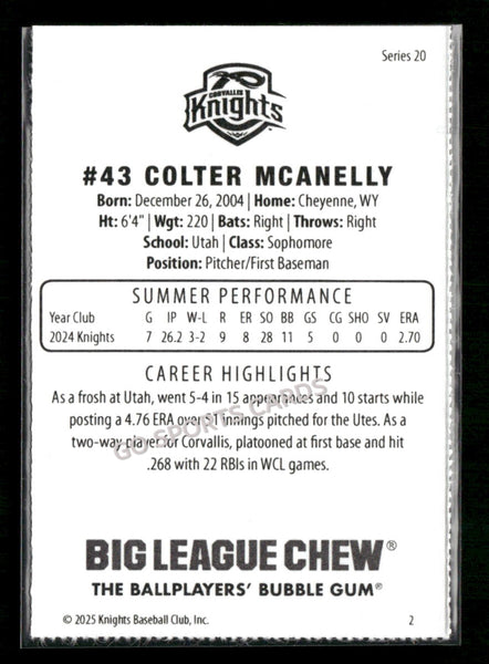 2025 Corvallis Knights Colter Mcanelly