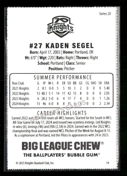 2025 Corvallis Knights Kaden Segel