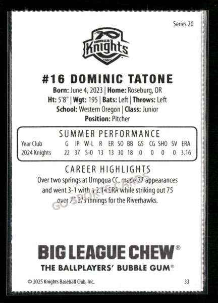 2025 Corvallis Knights Dominic Tatone