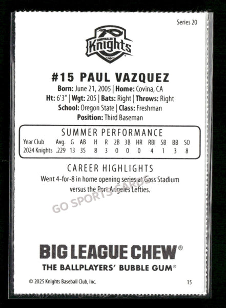 2025 Corvallis Knights Paul Vazquez