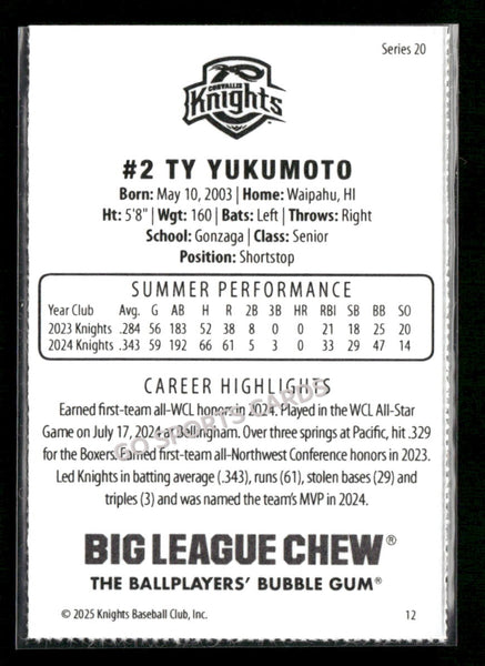2025 Corvallis Knights Ty Yukumoto