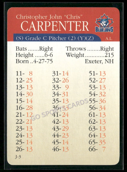 2000 APBA MLB Premiere Edition Chris Carpenter