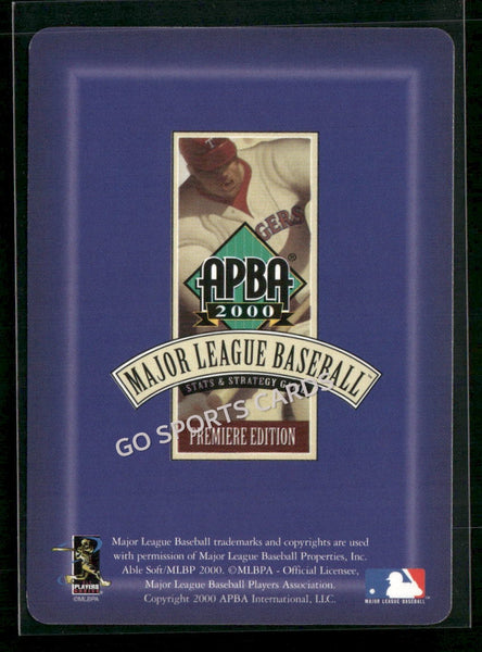 2000 APBA MLB Premiere Edition Dean William Palmer