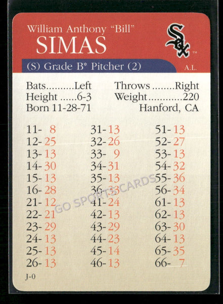2000 APBA MLB Premiere Edition Bill Simas