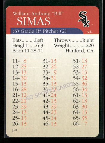 2000 APBA MLB Premiere Edition Bill Simas
