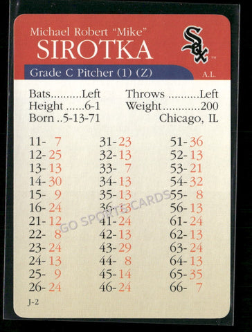 2000 APBA MLB Premiere Edition Mike Sirotka