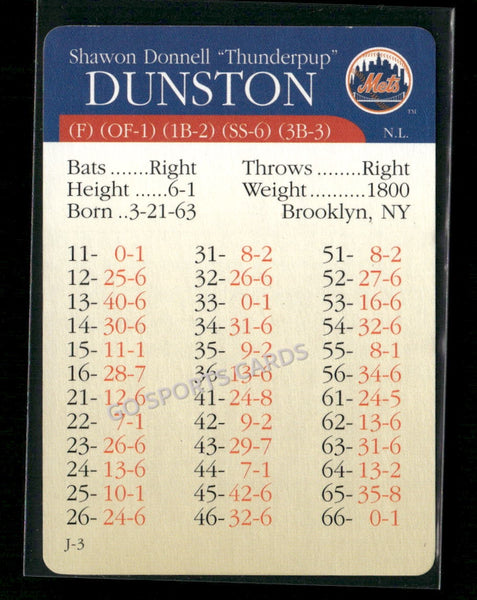 2000 APBA MLB Premiere Edition Shawon Dunston