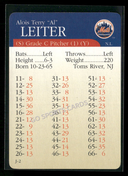 2000 APBA MLB Premiere Edition Al Leiter