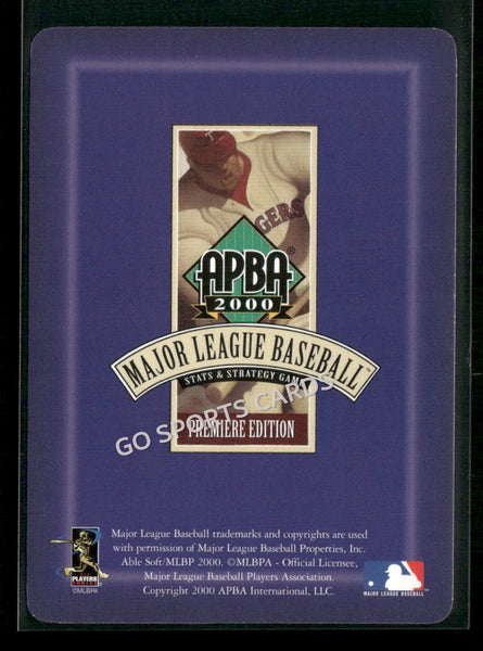 2000 APBA MLB Premiere Edition Woody Williams
