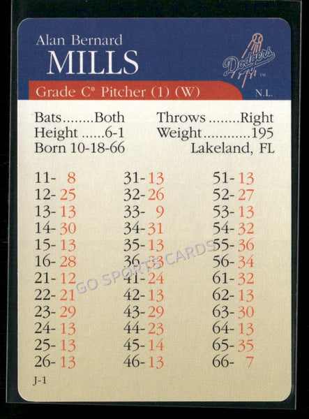 2000 APBA MLB Premiere Edition Alan Bernard Mills