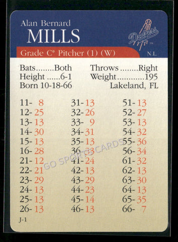 2000 APBA MLB Premiere Edition Alan Bernard Mills