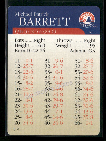 2000 APBA MLB Premiere Edition Michael Barrett