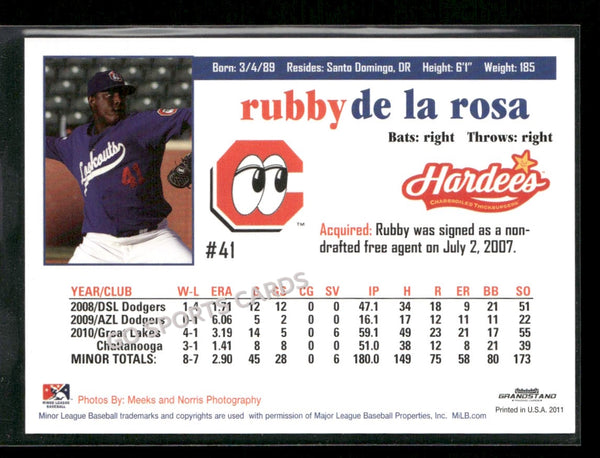 2011 Chattanooga Lookouts Rubby De La Rosa