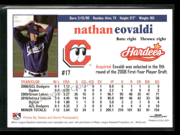 2011 Chattanooga Lookouts Nathan Eovaldi
