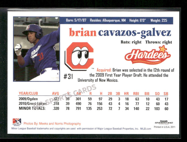 2011 Chattanooga Lookouts Brian Cavazos Galvez
