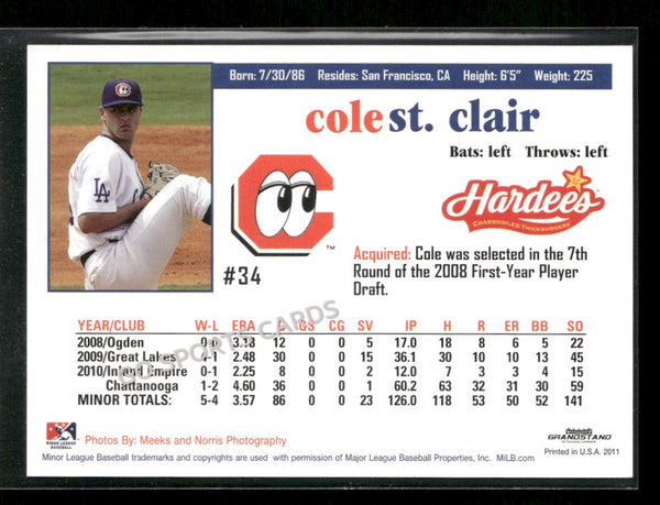 2011 Chattanooga Lookouts Cole St Clair