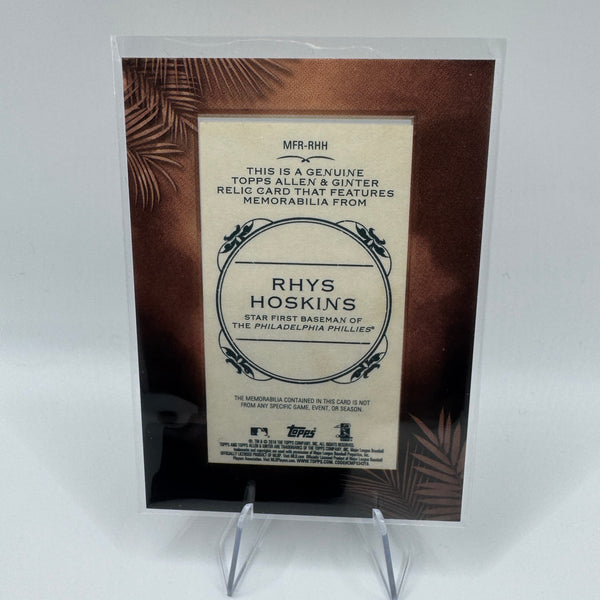 2019 Topps Allen & Ginter Framed Mini Relic Rhys Hoskins #MFR-RHH Game Used