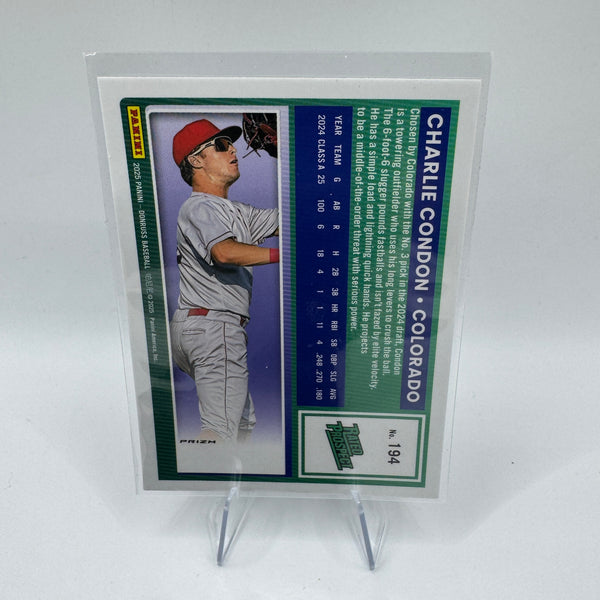 2025 Donruss Optic Rated Prospect Silver Holo Prizm Charlie Condon #194 RC