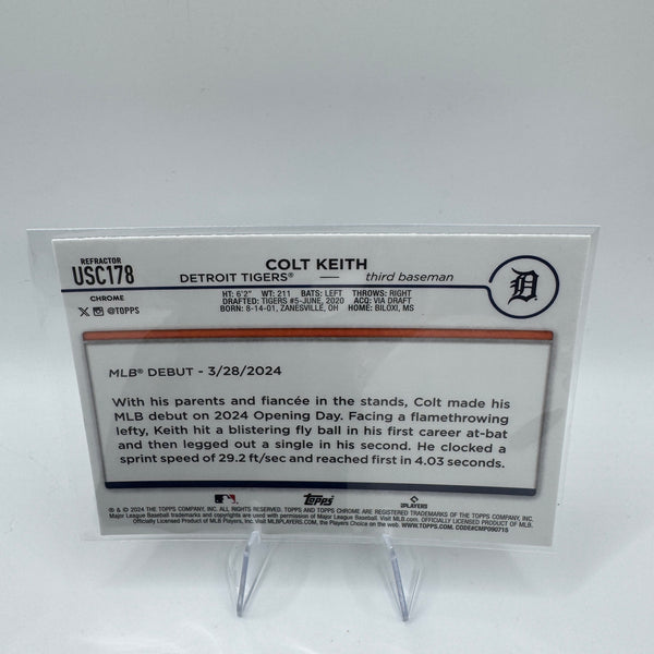 2024 Topps Chrome Update Rookie Debut Prism Refractor Colt Keith #USC178 RC